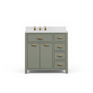 Mueble de Baño Moderno Independiente para Hotel, Color Verde Salvia, Precio Mayorista Vietnam, Lavabo de Porcelana, Desagüe de Acero Inoxidable - Product Image 1