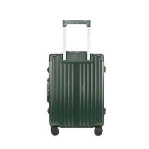 Aluminum <b>Frame</b> Spinner Wheel Trolley Case 20-Inch Business Style Unisex Carry-On <b>Large</b> Capacity Green - Product Image 2