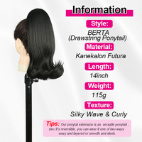 Julianna Wholesale Extensions de cheveux synthétiques de haute qualité, tissage court et rebondissant, postiche à cordon, queue de cheval en fibre Futura
