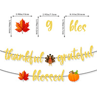 Nouvelles décorations de fête en papier écologiques sur le thème de Thanksgiving, guirlande facile à réaliser pour la réception du festival de la récolte d'automne, avec drapeaux en forme de dinde et de citrouille