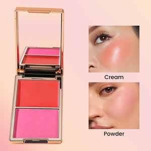 Nuovo Blush di Lusso in <span class=keywords><strong>Polvere</strong></span> Rosa Dorato, Logo Personalizzato, Lunga Durata, Finitura Opaca e Luminosa, Vibrante Blu Rosa 2 in 1 - Product Image 5
