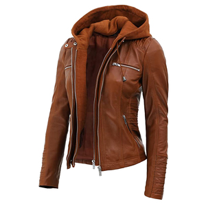 Veste de pilote <span class=keywords><strong>en</strong></span> similicuir <span class=keywords><strong>pour</strong></span> femmes, style <span class=keywords><strong>aviateur</strong></span>, manteau végétalien chaud <span class=keywords><strong>pour</strong></span> l'hiver - Product Image 1
