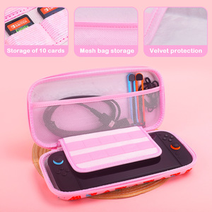 Nintendo <b>Switch</b> 2 Carrying <b>Case</b> EVA Hard Sided Strawberry Design Crossbody Bag With Shoulder Strap - Product Image 3