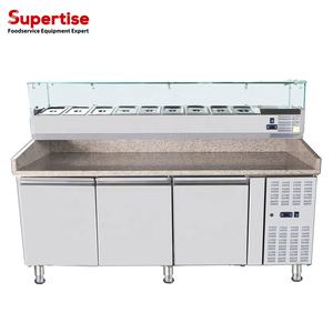 Table de préparation de Pizza, <span class=keywords><strong>comptoir</strong></span> en marbre, en acier inoxydable, <span class=keywords><strong>professionnel</strong></span>, en granit - Product Image 1