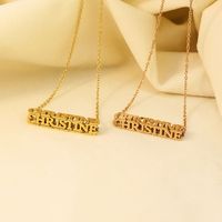 Collar Personalizado YBcustom OEM/ODM, Colgante con Nombre Personalizado, Letra Simple Tridimensional, Chapado en Oro Rosa de 18K