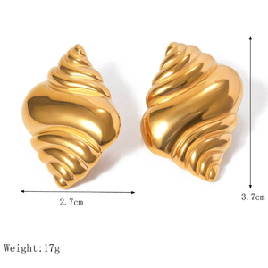 Nuovo Design spiaggia gioielli in acciaio inox conchiglia <span class=keywords><strong>orecchini</strong></span> appannamento libero gioielli placcato oro 18K lumaca di mare <span class=keywords><strong>orecchini</strong></span> <span class=keywords><strong>per</strong></span> le donne - Product Image 5