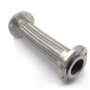 Mangueira de metal corrugado com flange de junta de expansão flexível trançada de fio de aço inoxidável