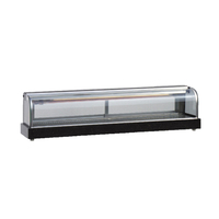 Équipement de restauration commerciale, vitrine réfrigérée à sushi de comptoir de grande capacité 55L 75L 100L avec protection anti-éclaboussures en verre