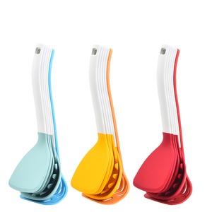 Ensemble d'ustensiles de cuisine 6 en 1 écologiques résistants à la chaleur, compacts, empilables, sans BPA, en silicone, avec support de rangement - Product Image 4