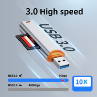 USB 3,0 Tipo-C SD TF Lector de tarjetas USB3.0 Tipo C Lector de tarjetas multipuerto multifuncional Adaptador de unidad flash para PC teléfono móvil