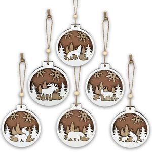 Adornos Navideños de Madera al por Mayor, Decoraciones Únicas con Tallados de Animales para Eventos Festivos y Decoración del Hogar, Dropshipping - Product Image 1