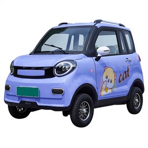 BRT 2026 Coche Eléctrico Compacto Azul Claro con Detalles Negros y Llantas de Aleación, Vehículo Eléctrico Familiar de Nueva Energía para Mujer, Totalmente Cerrado - Product Image 3
