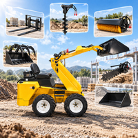 Chargeuse compacte sur pneus de petite taille fabriquée en Chine, certifiée CE EPA, diesel, hydraulique, avec godet, fourche et accessoires pour projets extérieurs
