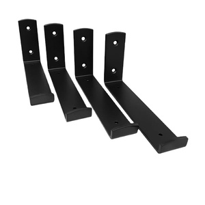 Braket rak hitam 12 inci tugas berat, braket rak L tebal 1/5 inci untuk rak - Product Image 3