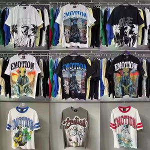 Top Quality 100% Cotton T-Shirts Streetwear Y2K Graphic Oversized Men's <strong>Clothing</strong> Mixed Emotion T Shirts for Men - Product Image 2