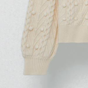 <span class=keywords><strong>Cardigan</strong></span> maglione da donna con bottoni a manica lunga dal design elegante di colore <span class=keywords><strong>Beige</strong></span> con cappotto girocollo monopetto a sfera - Product Image 5