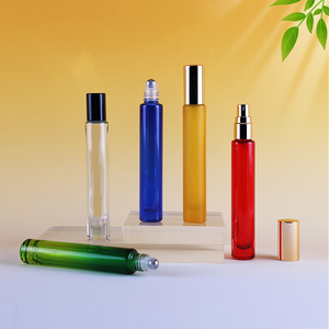 Großhandel 10ml runde Rolle auf Glasflasche tragbare Glas Parfüm <span class=keywords><strong>Massage</strong></span> öl Flasche mit Edelstahl kugel und Aluminium kappe