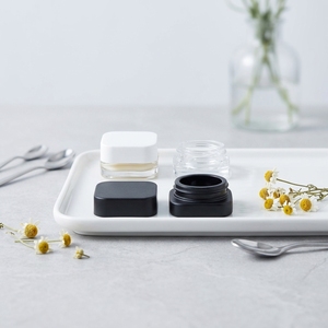 Frasco de Vidrio Cuadrado Blanco y Negro 3G 5G 9G con Tapa Cuadrada de Rosca, Botella Transparente <span class=keywords><strong>para</strong></span> Crema Contorno de Ojos, Envase Cosmético - Product Image 4