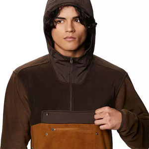 Sudadera personalizada con capucha y cremallera para hombre, sudadera con bolsillo de punto de retazos, abrigo polar bordado para otoño con impresión Digital - Product Image 5