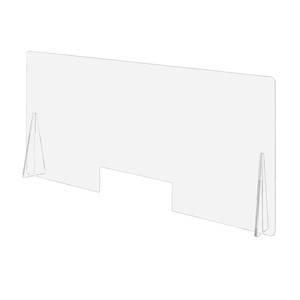 Fábrica personalizada 24 "x 48" acrílico escudo escritorio 0,2 "grueso contador transacción ventana estornudo protector cajero contadores bancos oficinas - Product Image 1