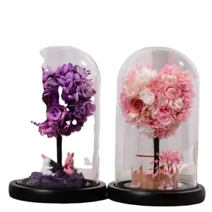 Regalo di san valentino 15*10cm conservato rosa 50 colori stabilizzati per sempre Rose eterne In cupola di vetro per i regali della festa della mamma