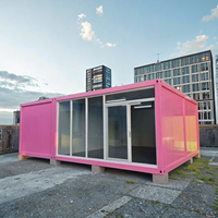 Maisons conteneurs préfabriquées de 20 pieds, bureaux/boutiques mobiles personnalisables, design méditerranéen pour salon ou atelier