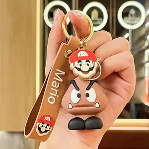 Nouveau design en gros jeu mario porte-clés 3d porte-clés sac pendentif mario porte-clés