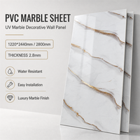 Panneau mural en PVC UV marbré moderne et populaire, imperméable, écologique, facile à installer pour les murs intérieurs
