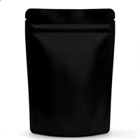 Sachet en plastique noir mat imprimé sur mesure pour emballage alimentaire, pochette Mylar refermable à fermeture éclair pour suppléments détoxifiants, café et enema