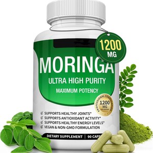 Cápsulas de Hoja de Moringa 1200 Mg, Suplemento Dietético Vegano a Base de Hierbas para Adultos, Apoyo para la Salud Inmunológica e Intestinal - Product Image 2
