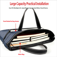 Bolso de Oficina para Hombre, Impermeable, para Reuniones, con Cierre, Gran Capacidad, para Documentos, Regalo Empresarial, con Logotipo Personalizado
