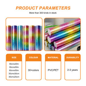 Cowint alta temperatura Heat Press Ferro-<span class=keywords><strong>On</strong></span> Transferência Textil Rainbow Glitter PET HTV Vinil Calor Transferência Film Gravura 100-130um - Product Image 3