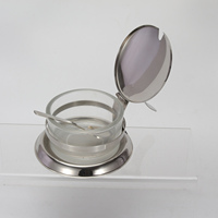 Ensemble de service en acier inoxydable écologique de style moyen-oriental avec cuillère et sucrier en verre pour les cafés, modèle WANYIDA WYD0037