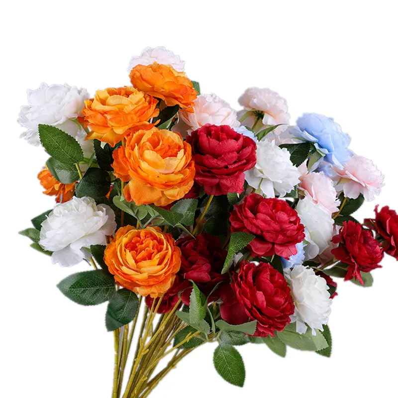 Nuovo disegno all'ingrosso peonia rosa seta sposa Bouquet da sposa fiori fiori artificiali Bouquet Bouquet da sposa