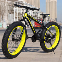 VTT à gros pneus, double amortisseur, pneus larges, 21 vitesses, vélo de plage, vélo tout-terrain, vélo neige