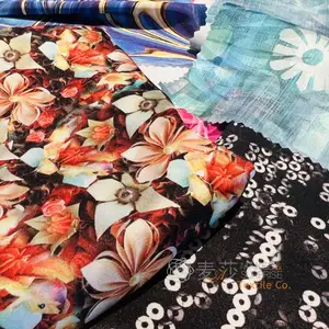 Free Sample Printed Italian Pure Silk Fabric Mulberry Silk Fabric Stretch 100% Satin Silk Jacquard Fabric With Pattern For Woman