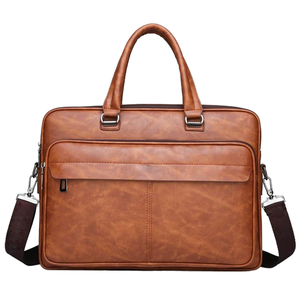 Sac bandoulière de luxe en cuir PU souple pour homme, idéal pour ordinateur portable, affaires et bureau, avec fermeture éclair, en coton de haute qualité - Product Image 1