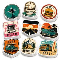 Autocollant vintage personnalisé pour l'extérieur, badge rétro, autocollant en vinyle découpé, imperméable, auto-adhésif pour bouteille d'eau, boîte de camping