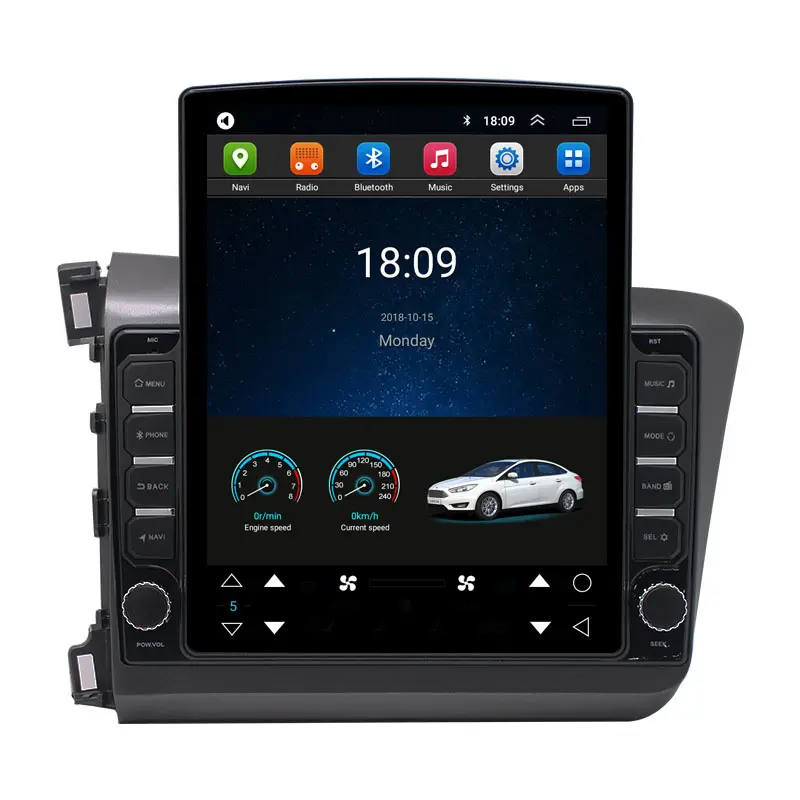 9 Inch Android Radio Fit Voor Honda Civic 2012 2013 2014 2015 Multimedia Stereo Auto Dvd Speler Navigatie Gps Video MP5 Speler