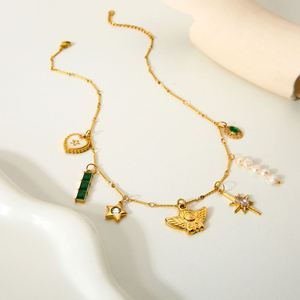 Fob Gold Necklace Cross Border Multi Innovative Influencer Choice Item Matte <b>Black</b> Finish Lustrous Metal Shine - Product Image 3