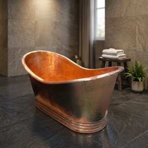 Baignoire ovale autoportante en cuivre de luxe, artisanale et durable, pour la maison et l'hôtel - Indian Home - Product Image 3