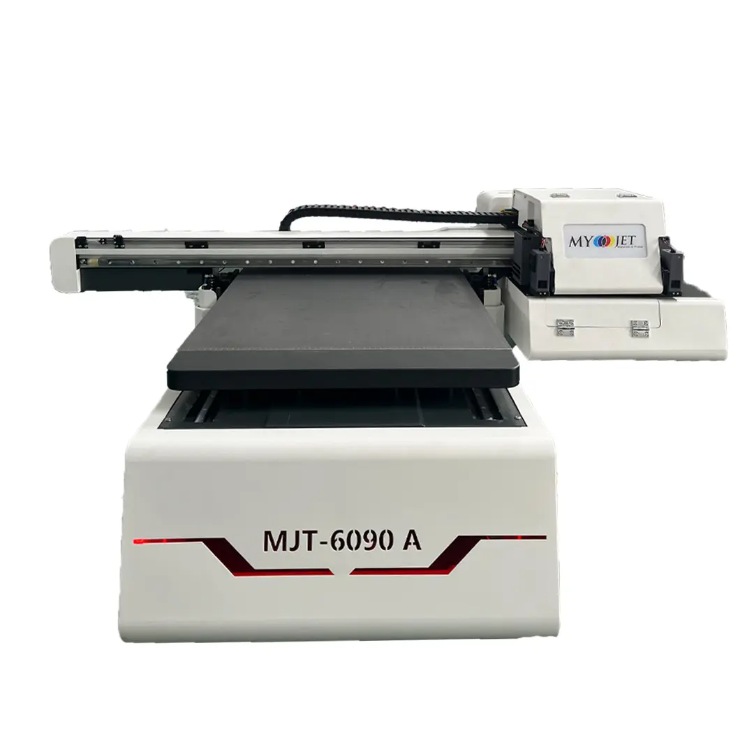 MYJET 6090c UV 플랫 베드 프린터 소기업을위한 좋은 가격 잉크젯 프린터 기계 다양한 요구 기계