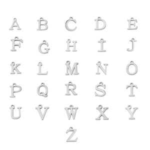 จี้ตัวอักษรภาษาอังกฤษสแตนเลส 26 ชิ้น ตัวอักษร A-Z สำหรับทำจี้ชื่อ สร้อ<span class=keywords><strong>ย</strong></span>คอ DIY อุปกรณ์ทำเครื่องประดับ - Product Image 3