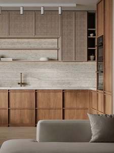 Meubles complets avec armoires intégrées, style rustique ou moderne, appareils électroménagers Cootaw, conceptions de cuisine ouverte, îlot buffet, sièges - Product Image 2