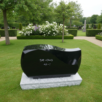 Monument commémoratif en granit noir serpentin avec design traditionnel américain pour statues de cimetière