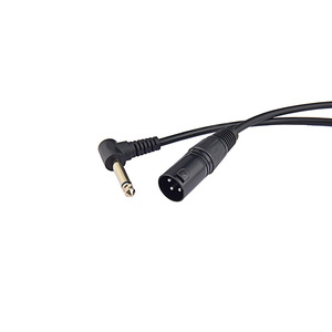 Adaptateur de câble <span class=keywords><strong>mono</strong></span> TS 6,35 mm à <span class=keywords><strong>XLR</strong></span> asymétrique à angle de 90 degrés pour microphone, guitare, amplificateur, mélangeur, 30 cm - Product Image 1
