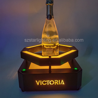 Présentoir LED rechargeable personnalisé avec logo OEM pour bouteilles, plateau VIP lumineux, présentoir de bouteilles LED pour discothèque, bar, lounge