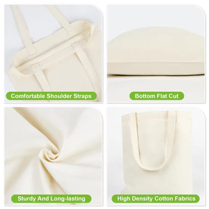 Vente en gros de sac fourre-tout en <span class=keywords><strong>toile</strong></span> durable et organique Shopping écologique mode lourde bon marché personnalisé avec logo vierge - Product Image 3
