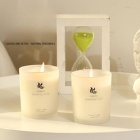 Cadeau de Saint-Valentin pour mariages, anniversaires, bougies parfumées à la cire de soja faites à la main, tasse en verre, bougies parfumées avec couvercles en bois