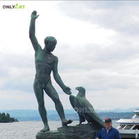 Statue de Zeus en bronze coulé directement, de la Grèce antique, pour décorations extérieures